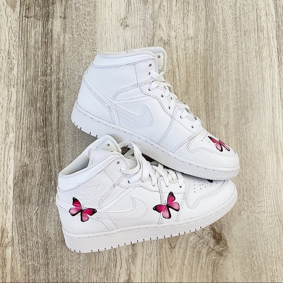 Nike custom 🦋 air jordan 1 mid sneakers - Picture 7 of 7